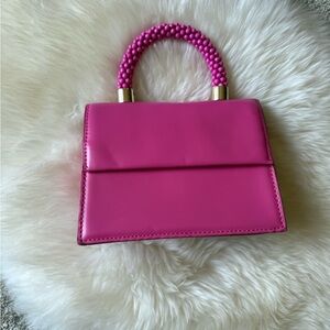 Zara Pink Crossbody Bag with Beaded Handle